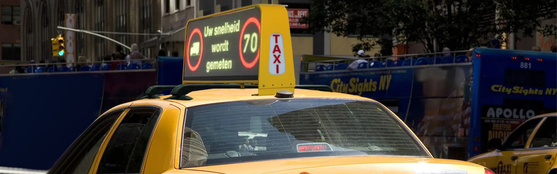 aplikace taxi top LED obrazovky
