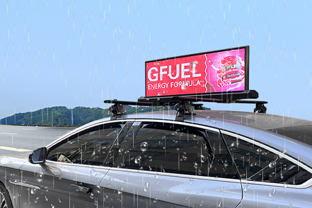 ūdensnecaurlaidīga automašīnas augšējā led reklāma