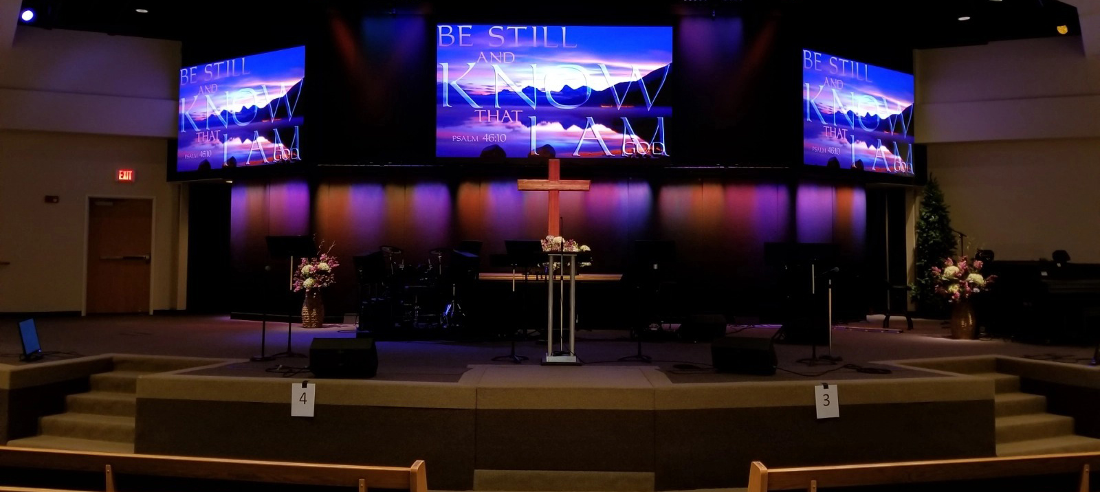 front-service led display for church
